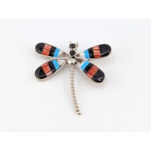 Zuni Dragonfly Pendant or Brooch Genuine Native American Collectible Jewelry